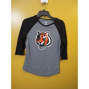Team Apparel Cincinnati Bengals 3/4 Sleeve Cotton Blend Graphic T Shirt M